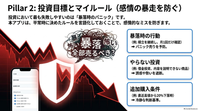 暴落時の行動ややらない投資を事前に決める投資ルール